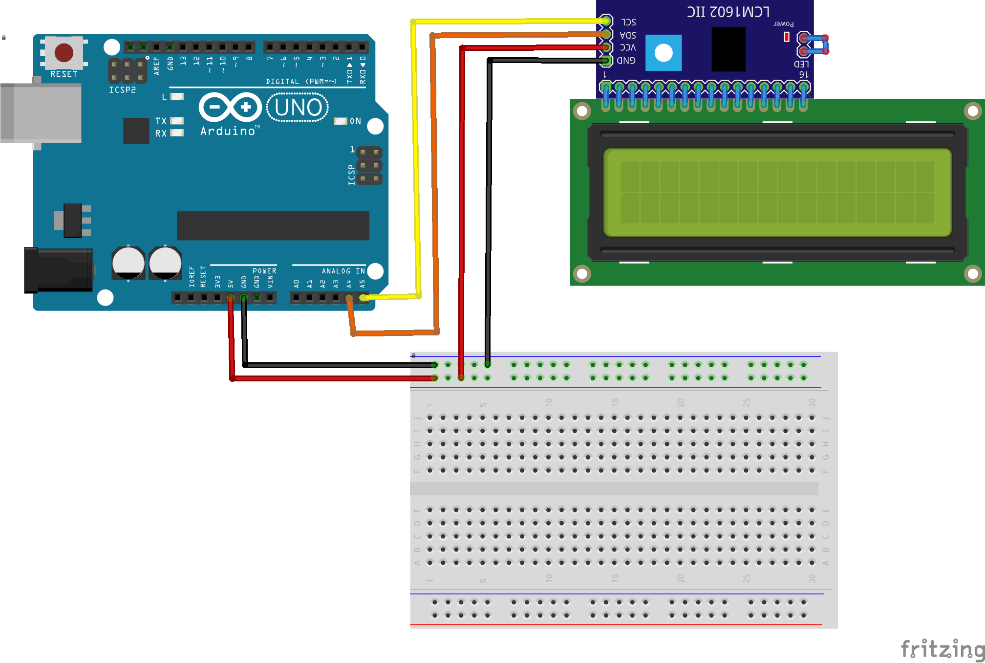 El-Diagram for eksempel af LED
