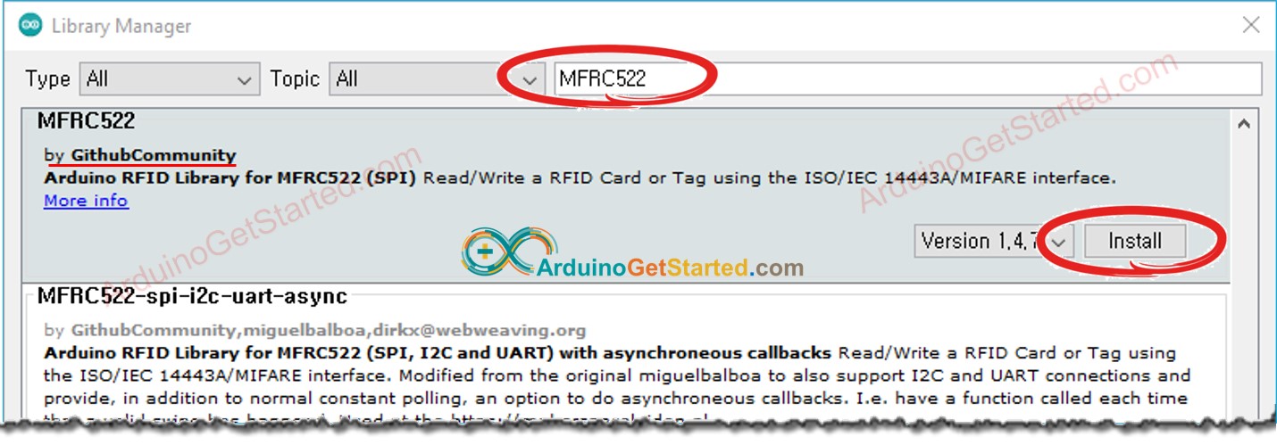 Biblioteket for RFID modulet